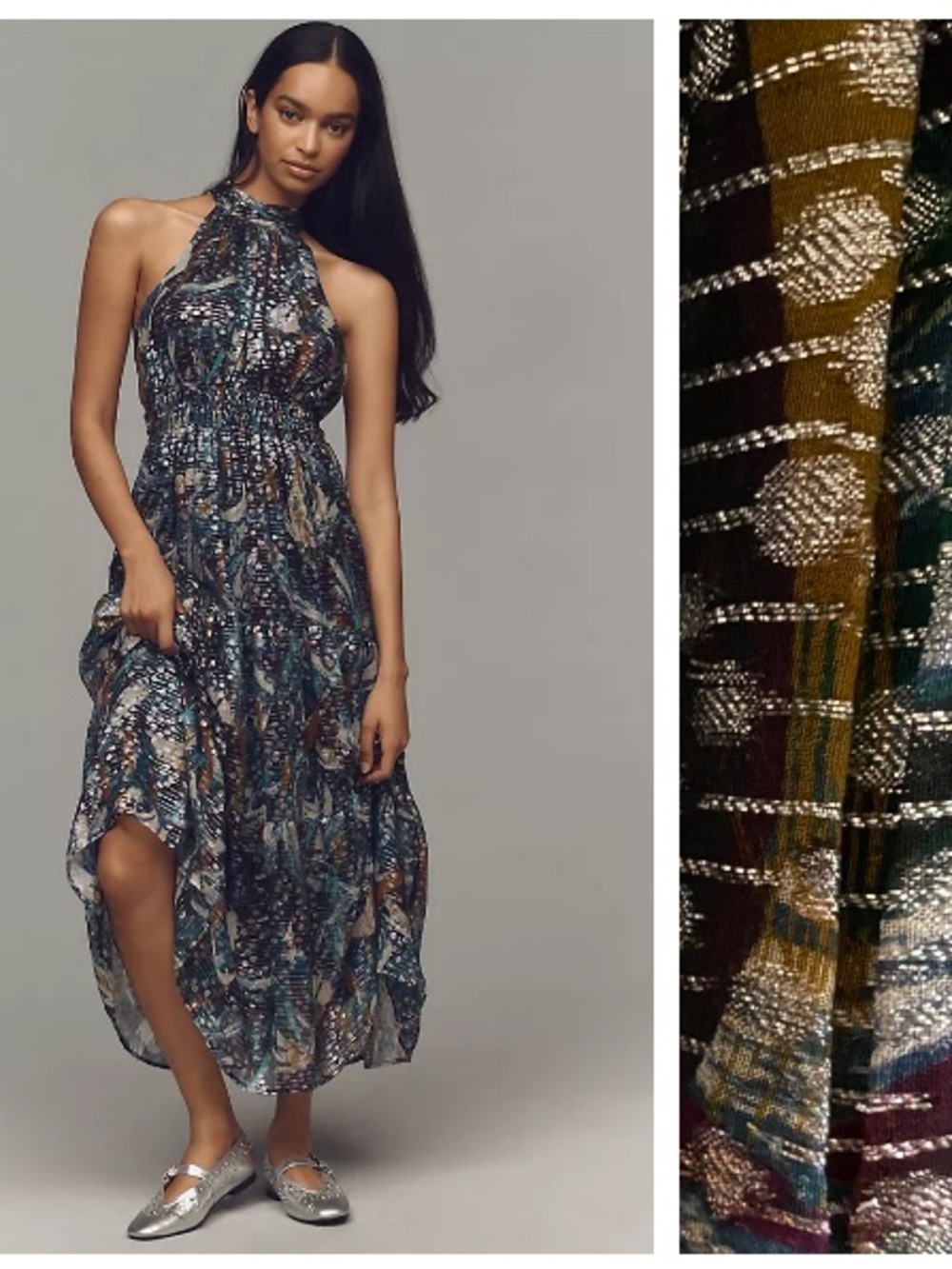 Anthropologie Multicolor Paisley Halter Maxi Dress